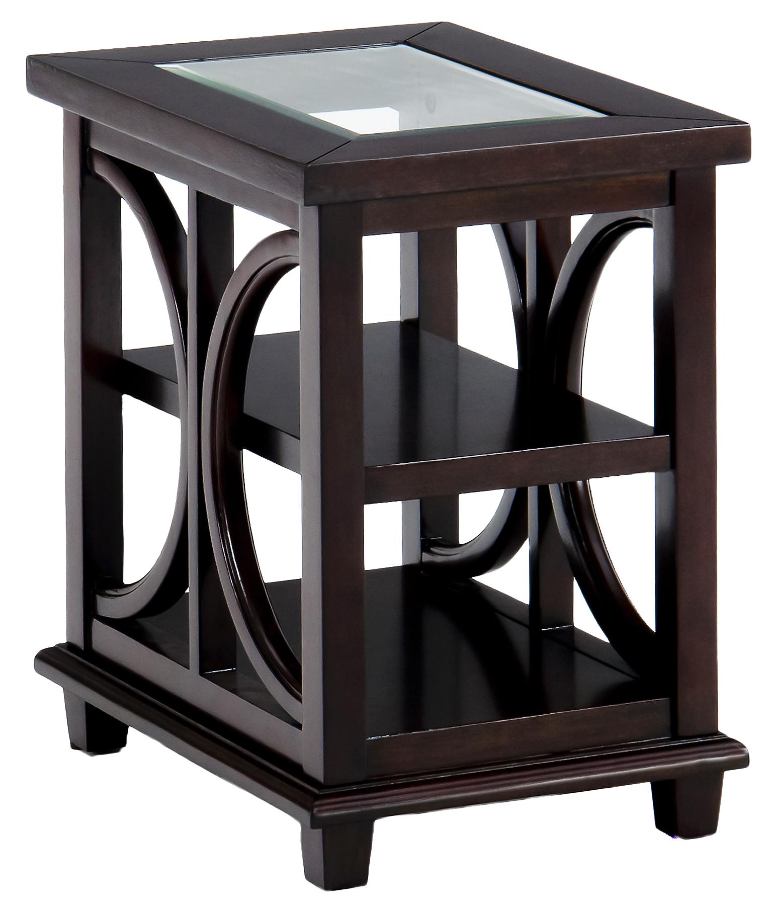 Jofran Panama Brown JOFRT9667 Contemporary Beveled Glass Chairside